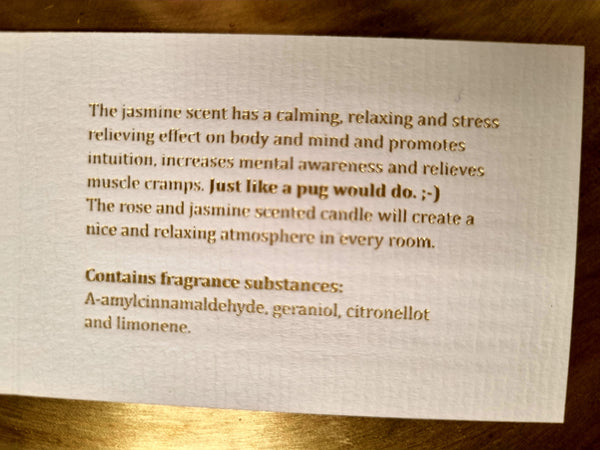 Scented anti-stress candle with a delightful scent of rose and jasmine