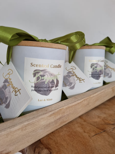 Scented anti-stress candle with a delightful scent of bergamot